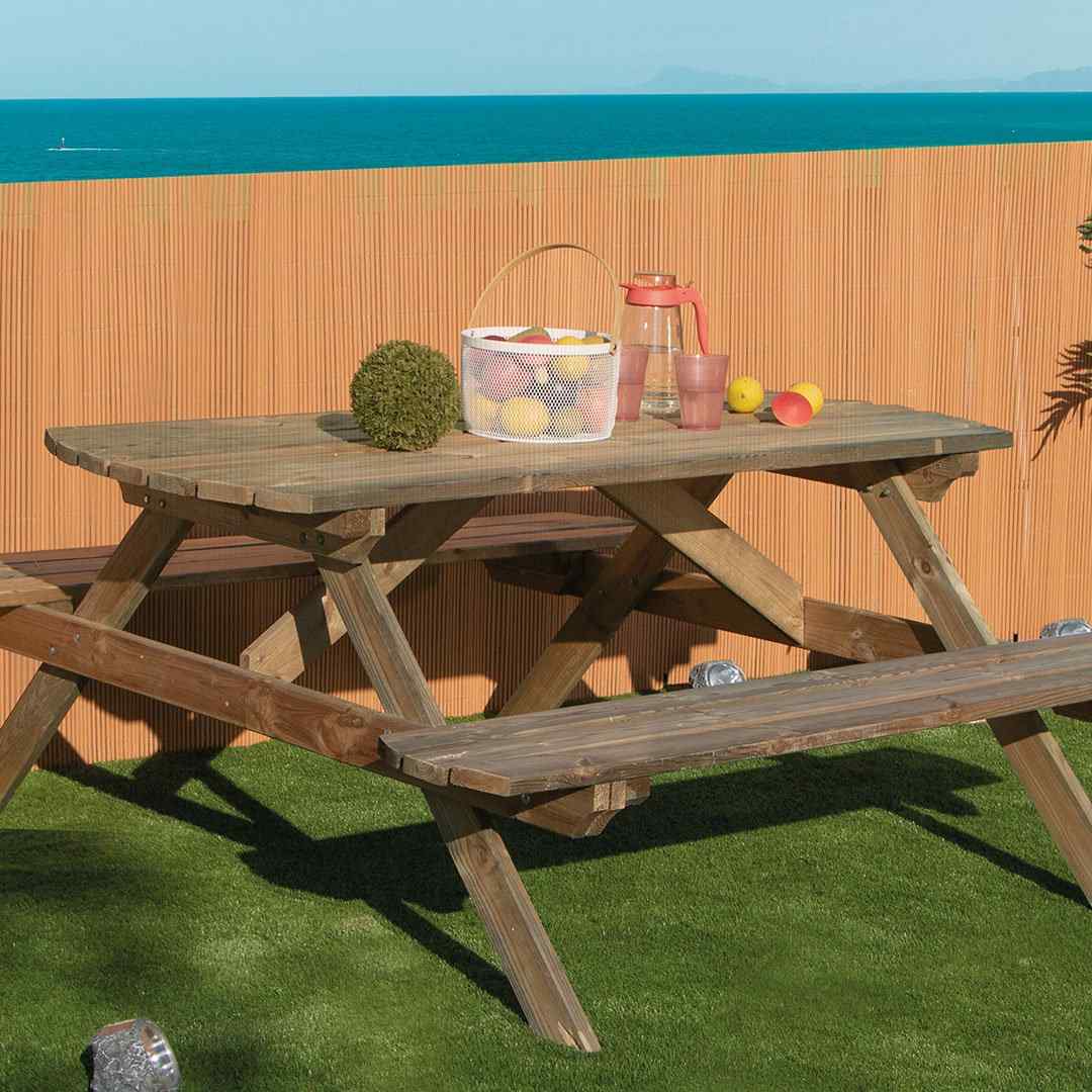 Mesa de madera picnic para 8 personas