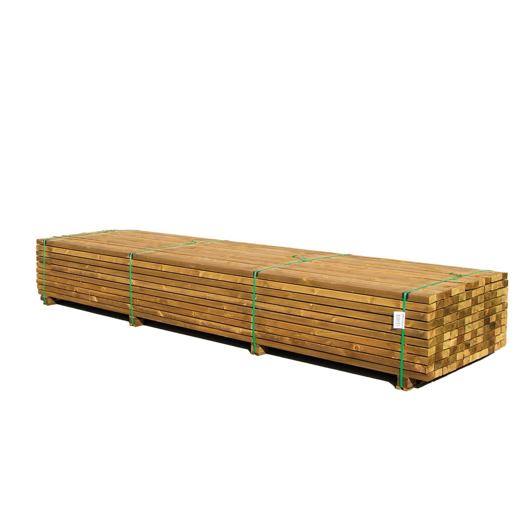 Listones de madera, 7x3x300 cm.