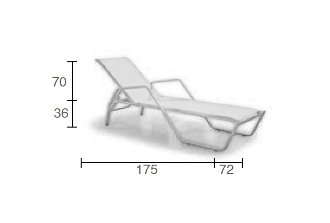 Chaise longue empilable et inclinable en aluminium Imperial-12