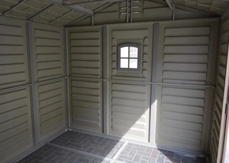 Caseta de jardín de resina Texas - 5,23 m² - kit de anclaje incluido -  Antracita