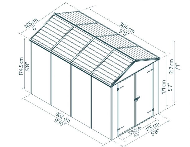 Caseta para jardín PRIMO 6m² - Tablones Gardy Shelter de 28 mm